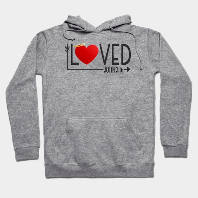 Inspirational Loved Bible Verse Valentine's Day Quote Hoodie by Jasmine Anderson